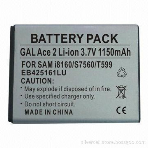 Smartphone Battery Pack for Samsung S7560 with 1,150mAh Capacity